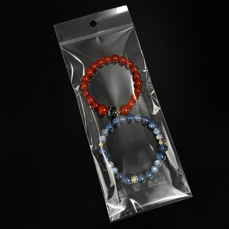 Morepack 3x7 Inches Hanging Hole Self Sealing Cellophane Bags Self Adhesive, 100 Pieces Clear Resealable Cellophane Bags with hanging header for Jewelry Earring Necklace - Image 4